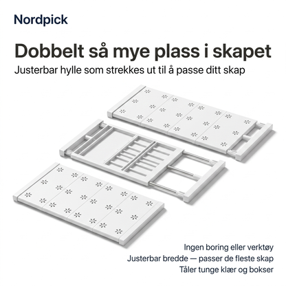 Nordpick Smarthylle – Justerbar Skaphylle
