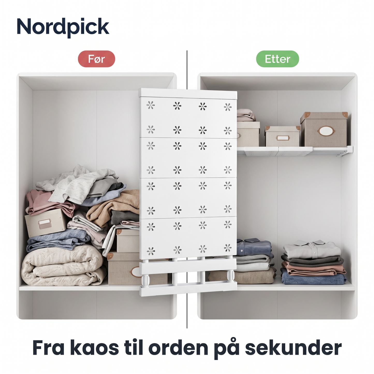 Nordpick Smarthylle – Justerbar Skaphylle