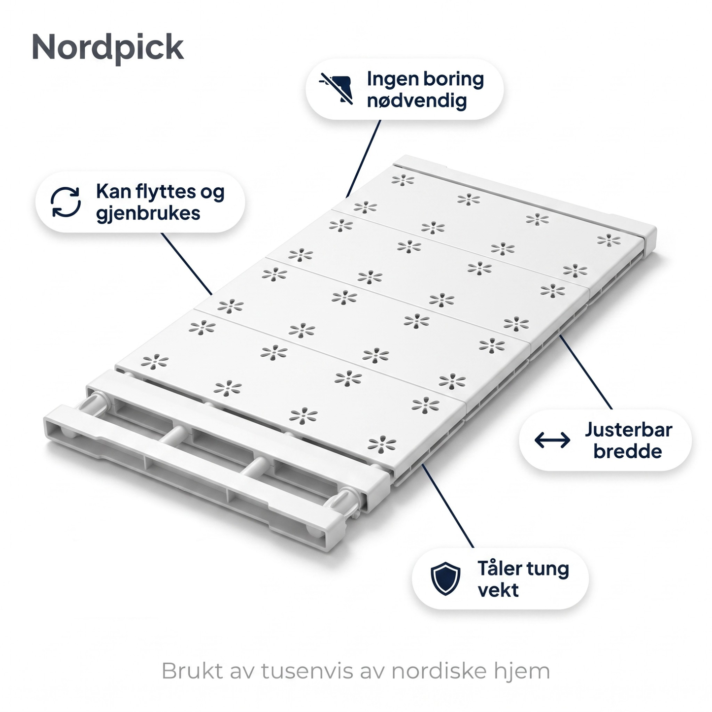 Nordpick Smarthylle – Justerbar Skaphylle